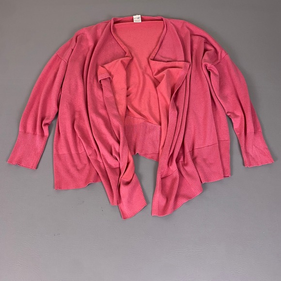 Terra & Sky Sweaters - Terra & Sky Cardigan Plus 2X 20W-22W Rose Dust Pink Open Front Draped Sweater
